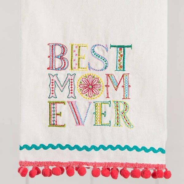 Best Mom Ever Linen Towel - Rhinestones and Roses