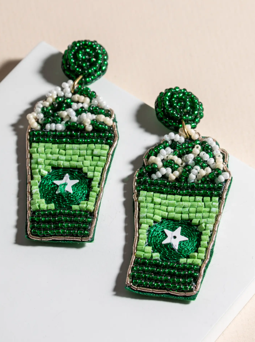 Green Frappe Coffee Earrings