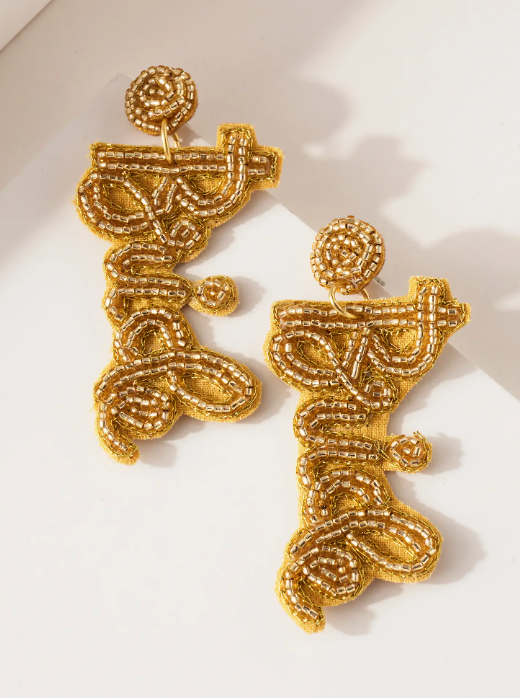 Gold Bride Bead Earrings