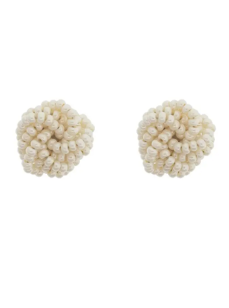 Cream Rosette Studs