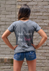 Sparkle…And Never Lose Hope! Short Sleeve V-Neck - Rhinestones and Roses
