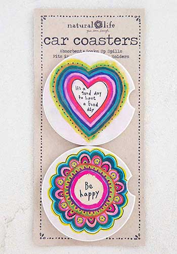 Natural Life Heart Coasters