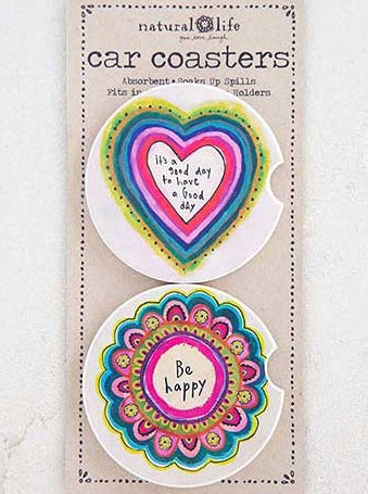 Natural Life Heart Coasters