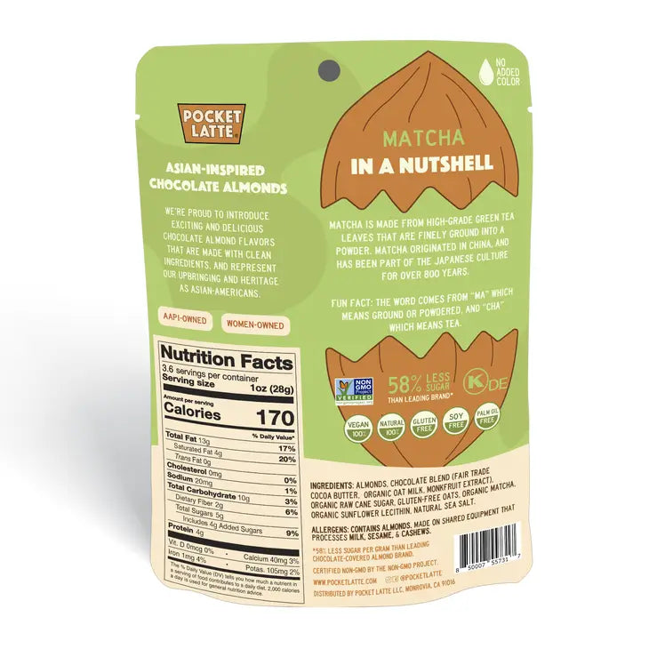 Pocket Chocolates Matcha Almonds