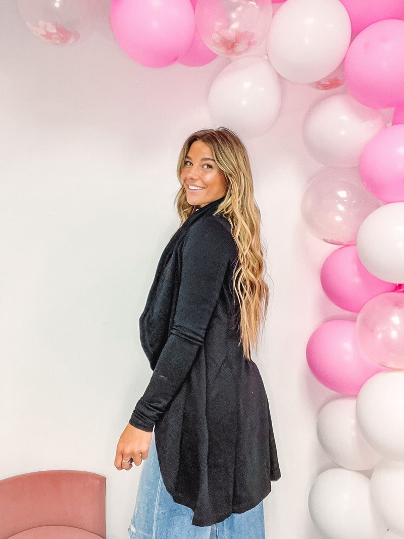 Black Fleece Open Cardi