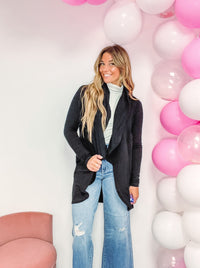 Black Fleece Open Cardi
