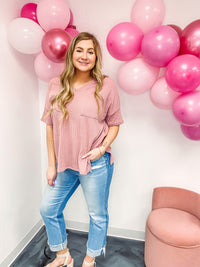 Mauve Ribbed Top