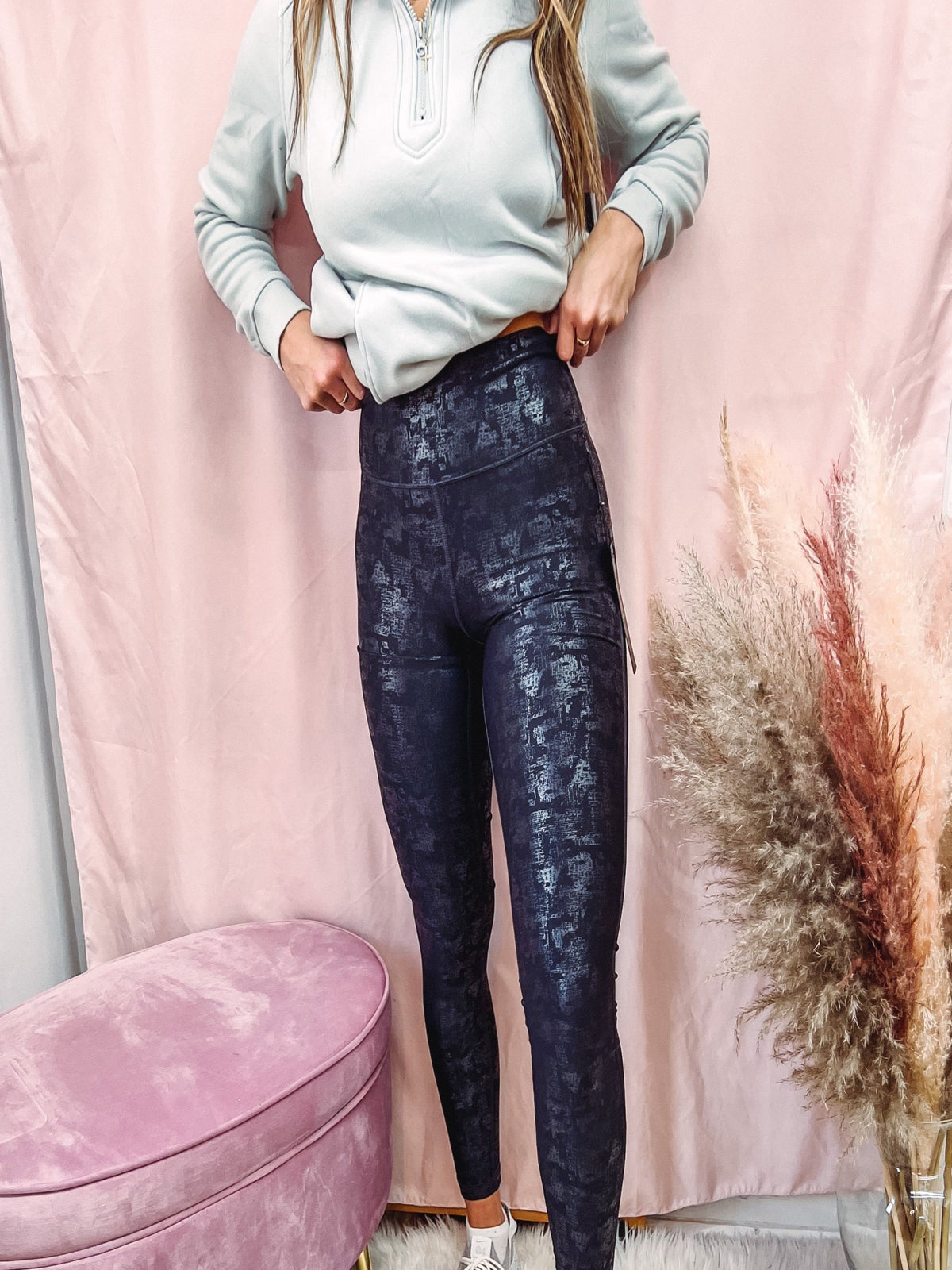 Black Foil Leggings