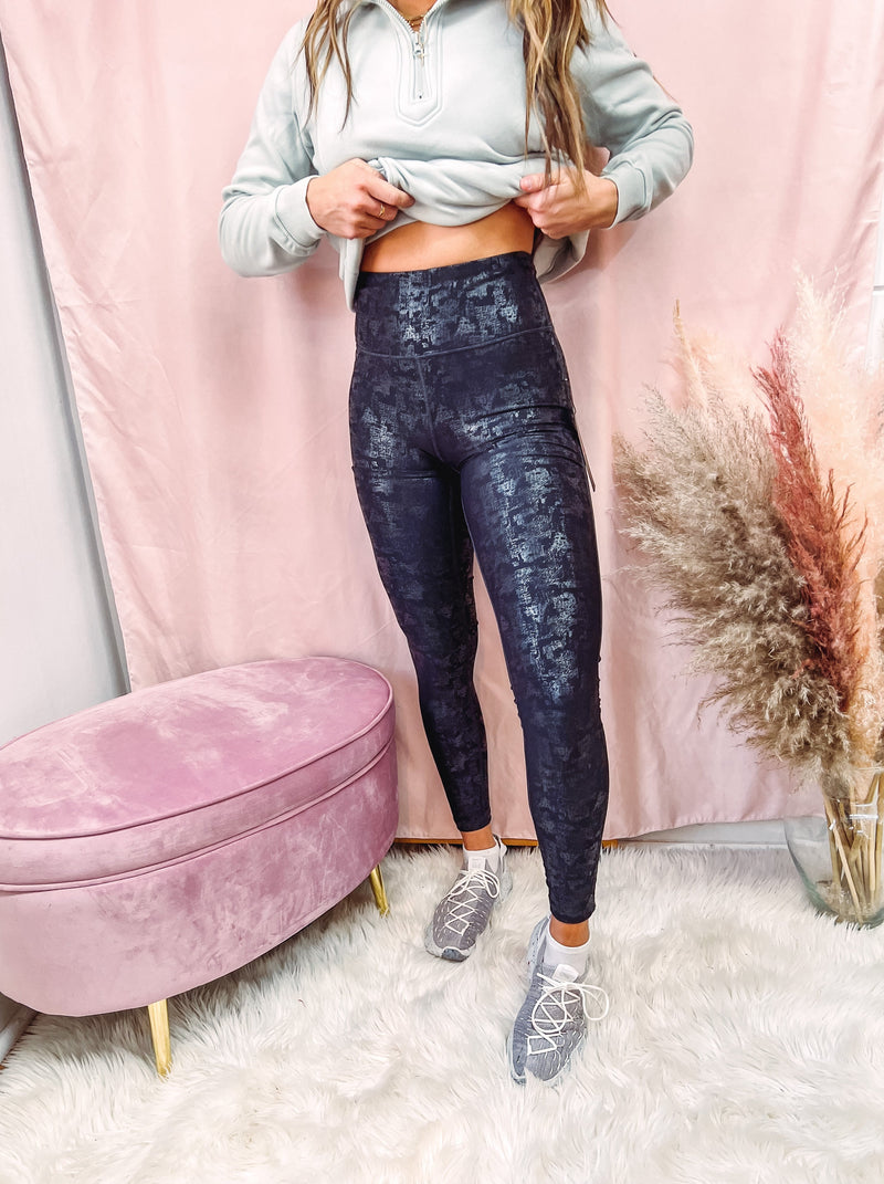 Black Foil Leggings