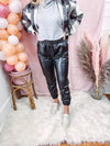 Faux Leather Jogger Pants