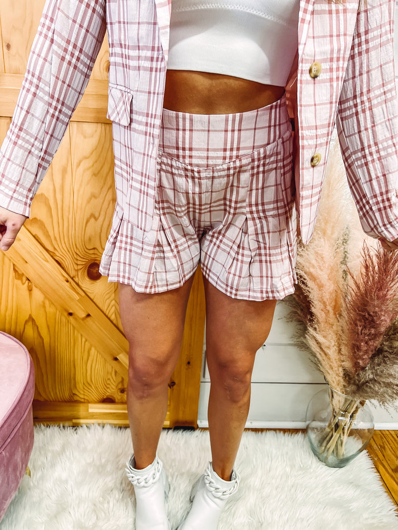 Mauve Check shorts