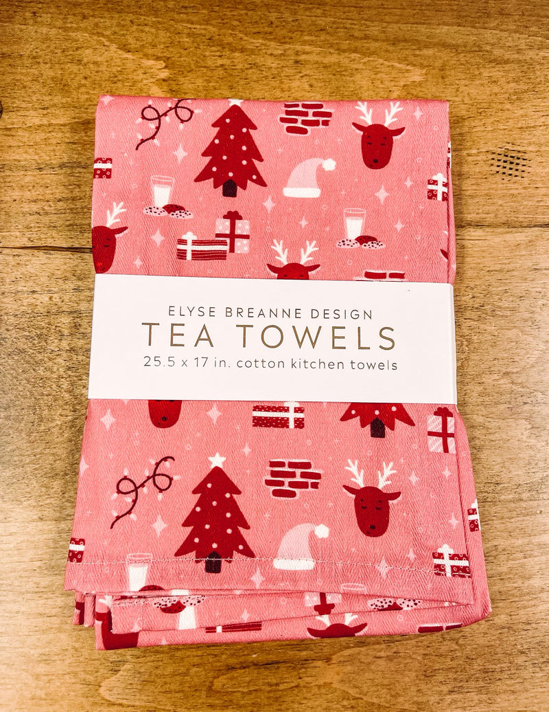 Santa's Reindeer Tea Towel