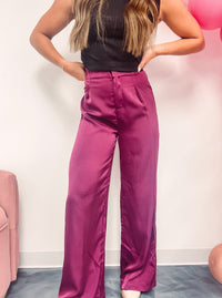 Cranberry Pleated Pants
