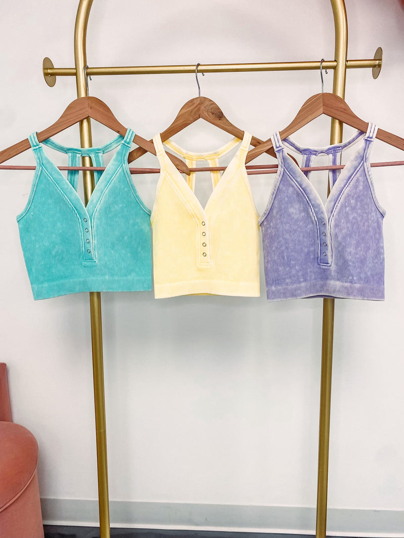 Button V-Neck Tank