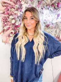 Navy Notch Top