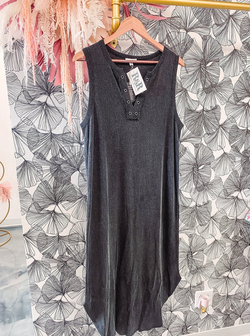 Black Acid Wash Dress