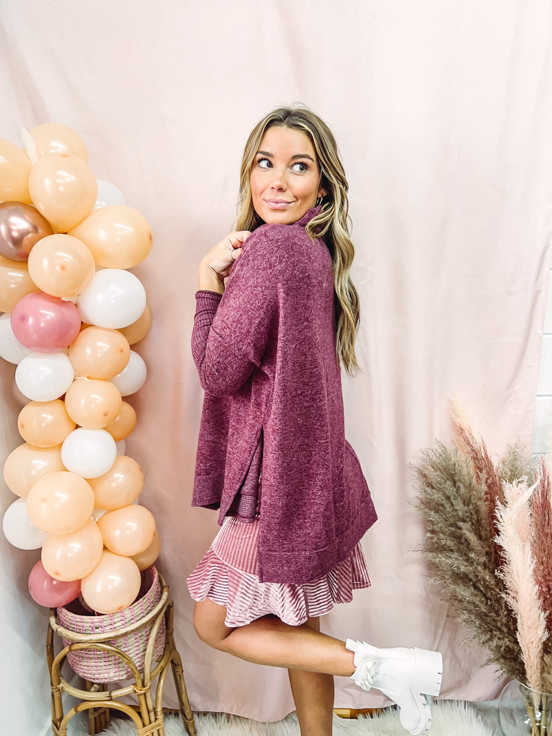 Wine Cowl Poncho